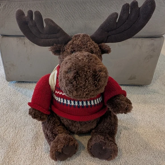 American Eagle Mac The Moose 15" Plush GUND Sweater Backpack Vintage Y2K - Picture 2 of 6